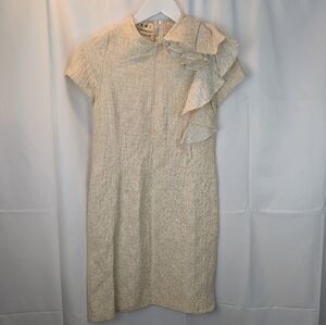 Marni Elegant Cream Dress with Ruffle Detail Size 2(38) In EUC